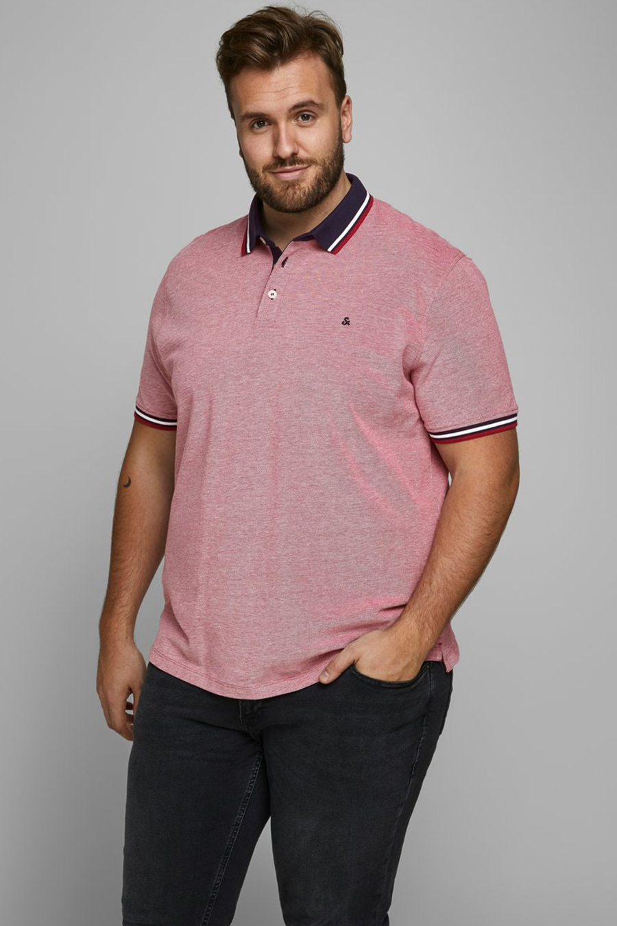 Рубашкa поло JACK & JONES 12143859-Rio-Red-PS