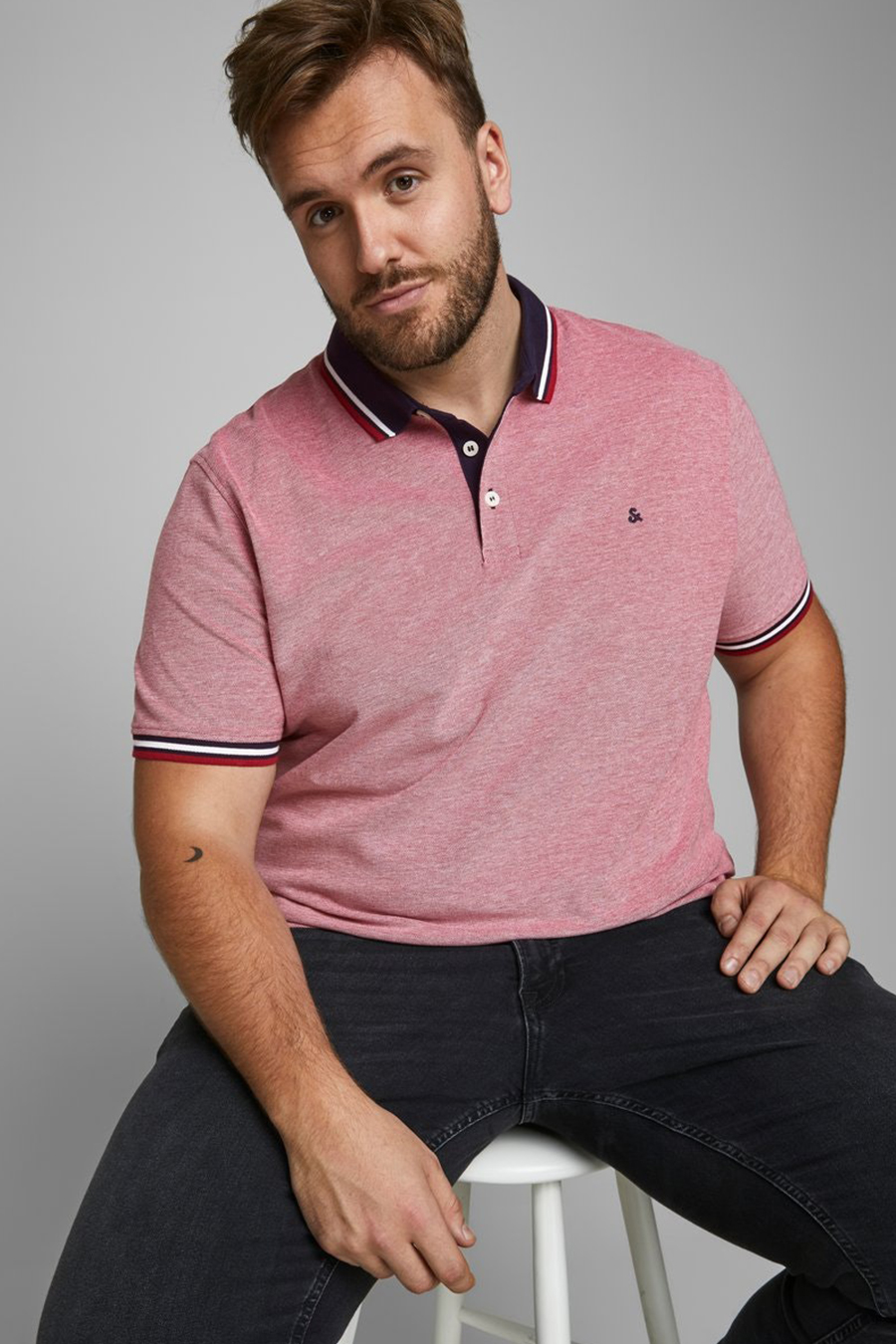 Рубашкa поло JACK & JONES 12143859-Rio-Red-PS