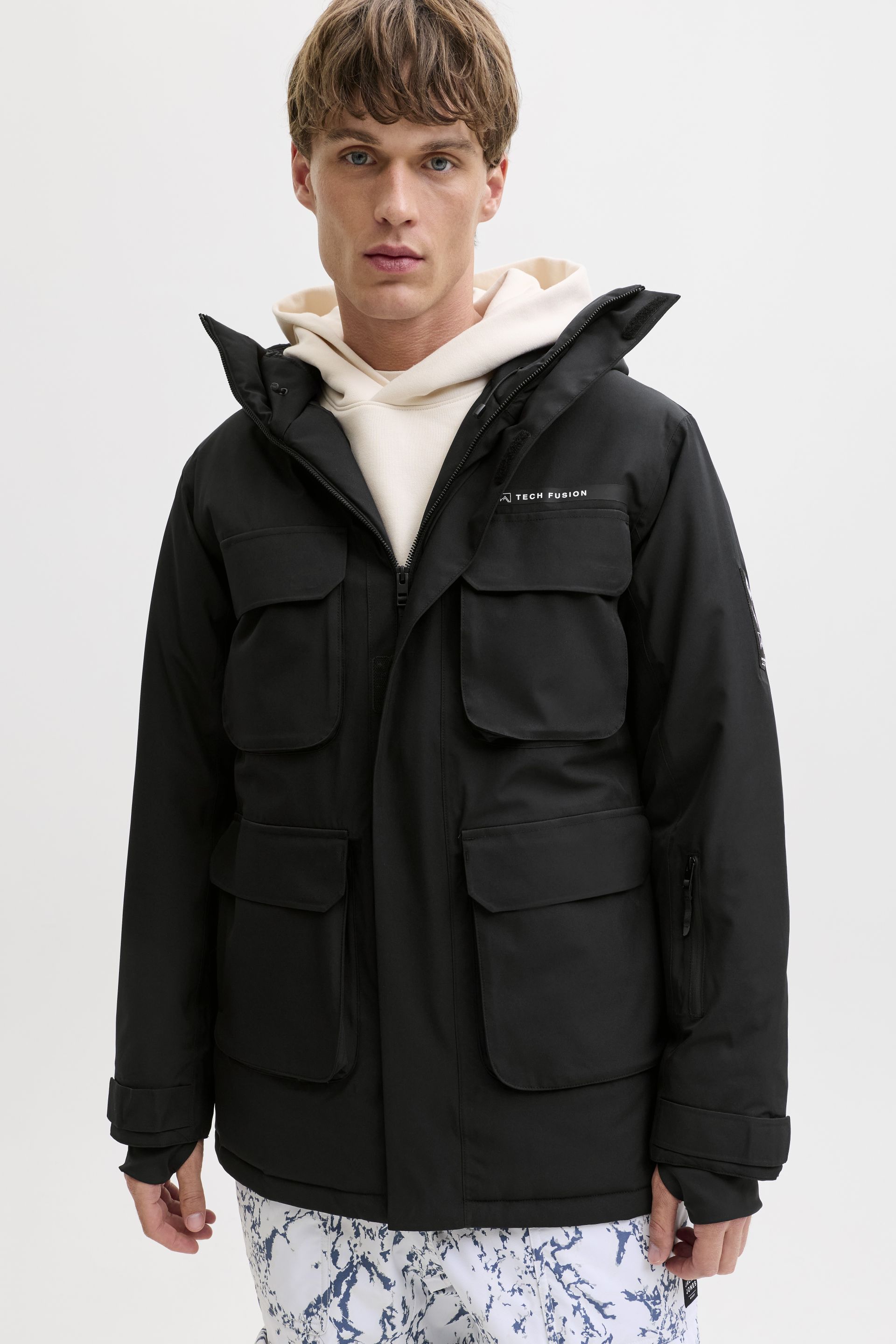 Зимняя куртка JACK & JONES 12284695-Black-Beauty