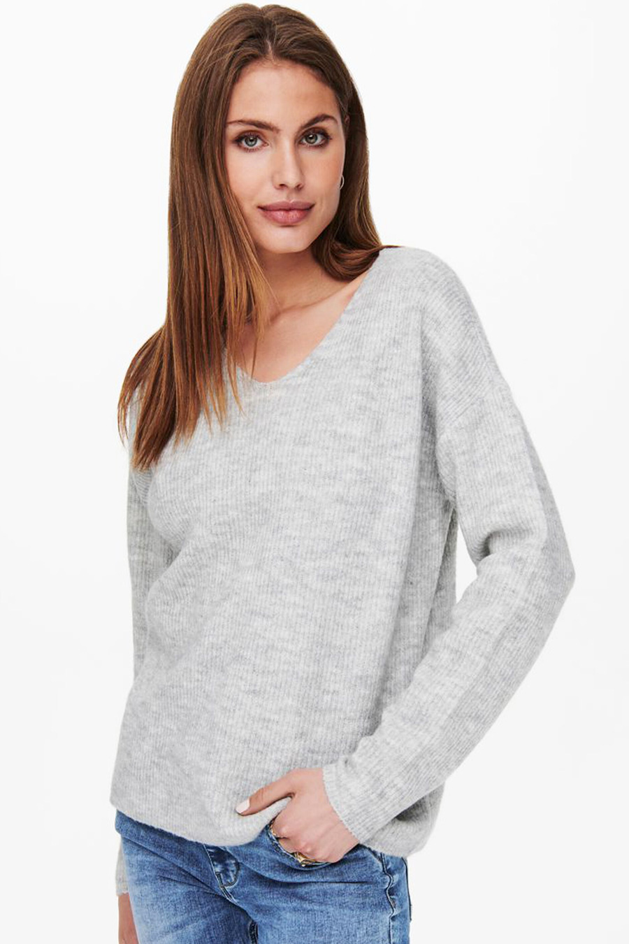 Свитер ONLY 15204588-L-Grey-Melange