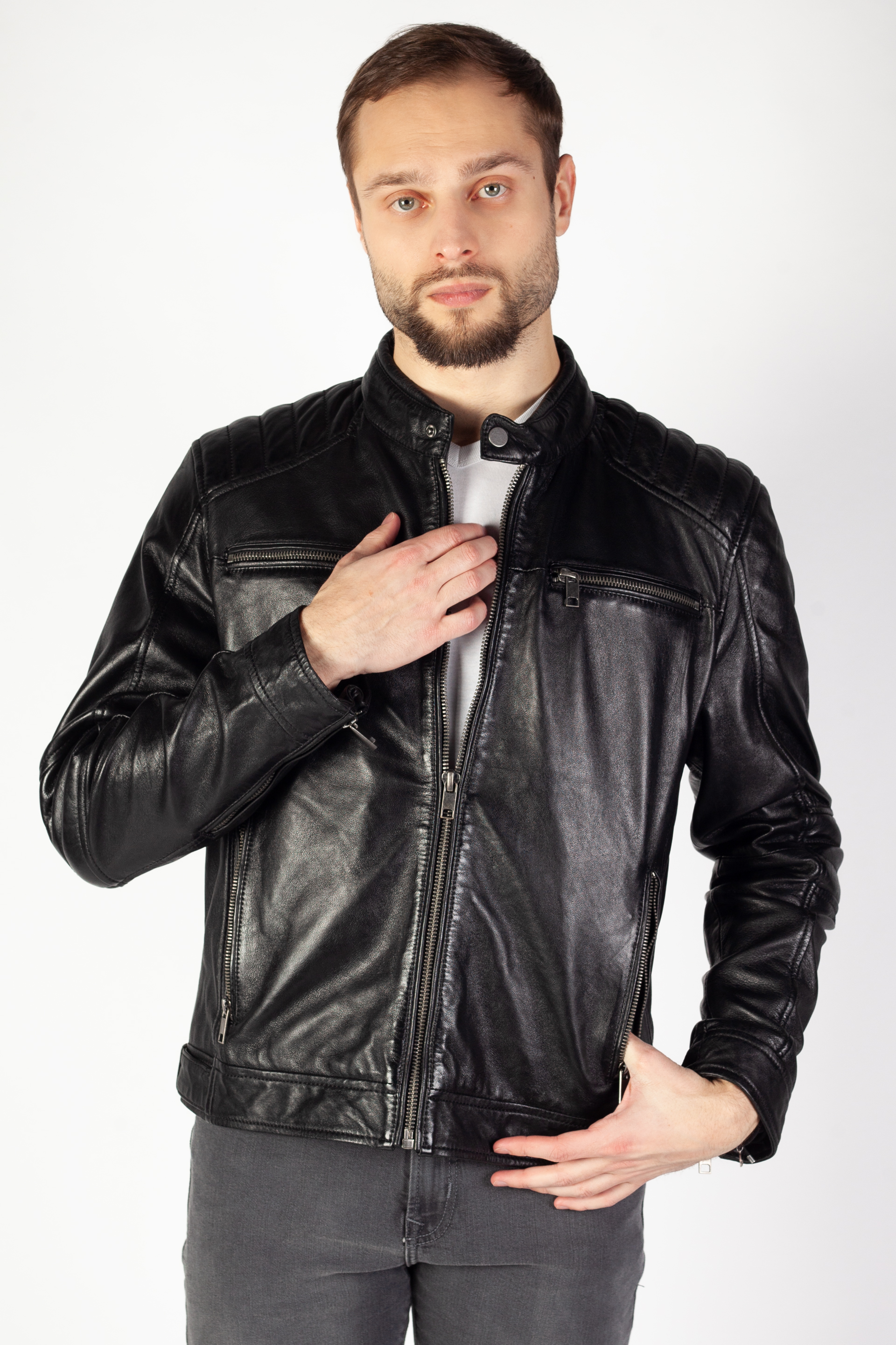 Кожаная куртка DEERCRAFT DMIsmael-LASV-black