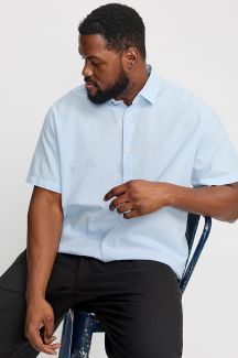 Льняная рубашка JACK & JONES 12269090-Chambray-Blue