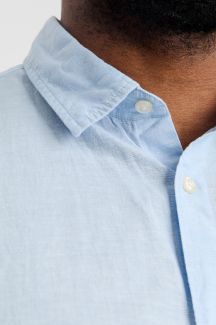 Льняная рубашка JACK & JONES 12269090-Chambray-Blue