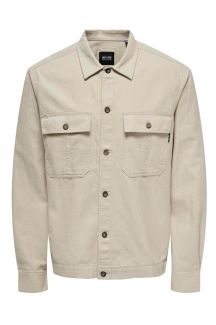 Льняная рубашка ONLY & SONS 22019758-Silver-Lining