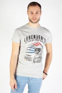 Футболкa LEGENDERS HELMET-GREY-MELANGE