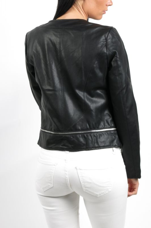 Кожаная куртка LAURA JO 20008-BLACK