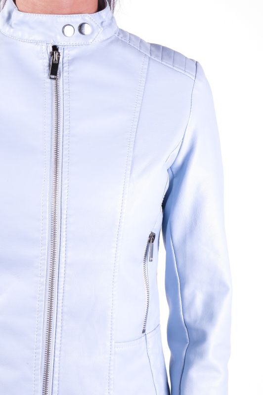 Кожаная куртка FASCINATE F6803-L-BLUE